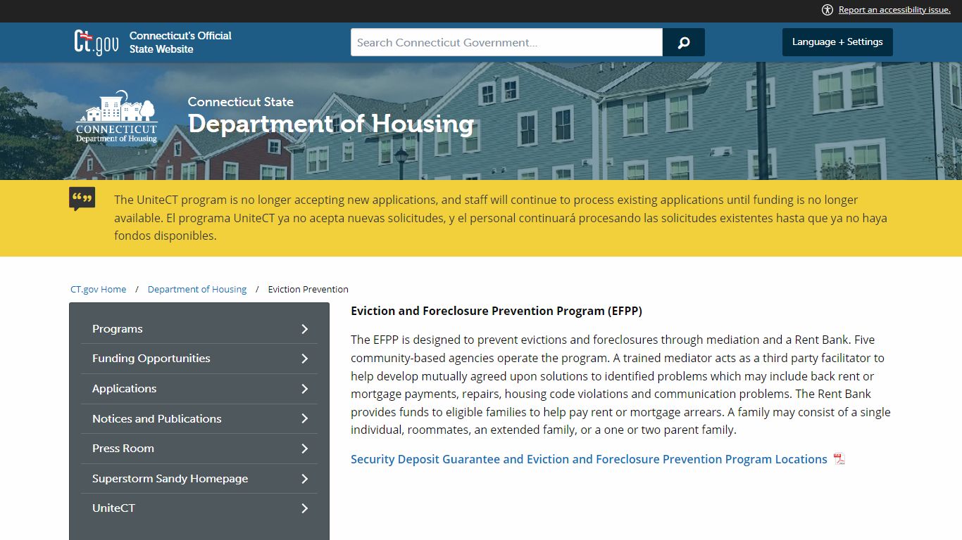 Eviction Prevention - CT.GOV-Connecticut's Official State Website